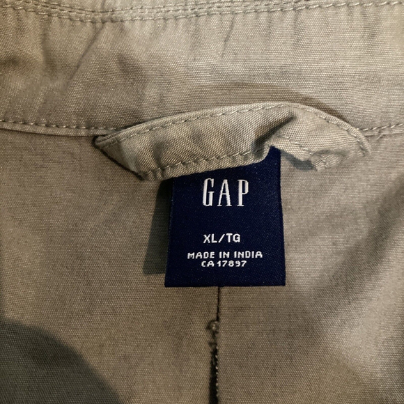 Gap Light Brown Beige Overcoat Dress Coat Casual Formal Mens XL 100% Cotton Suit - Picture 4 of 15